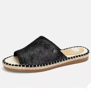 Yellow Box Sandals Laraine Mule Women's size 11 Flat Espadrille black tan